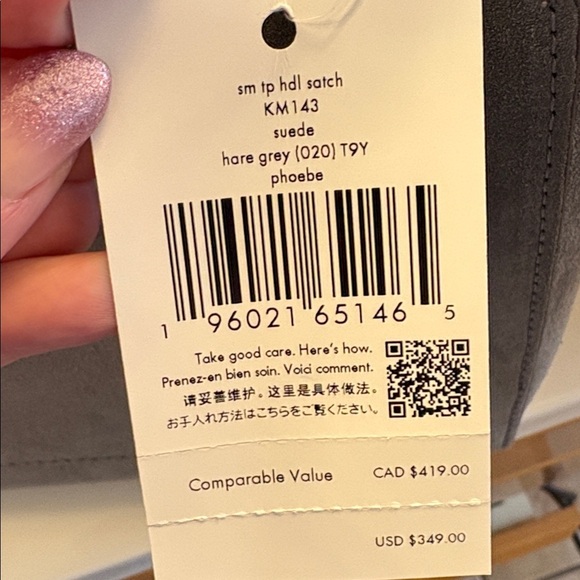 Kate Spade Phoebe hare gray suede small handbag-BNWT! 🤩 - Picture 6 of 10